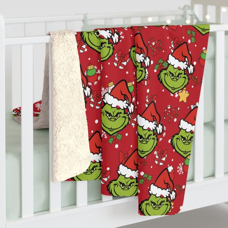 Grinch Blanket Grinch Christmas Blanket Sherpa Fleece Blanket