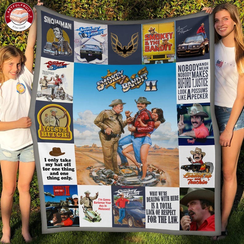 Smokey And The Bandit Movie Fleece Blanket, Premium Sherpa Blanket, Smokey And The Bandit Blanket, Road Action Movie Blanket